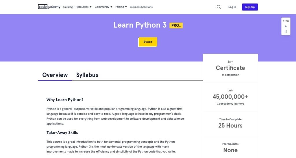 Codecademy Apprendre Python 3