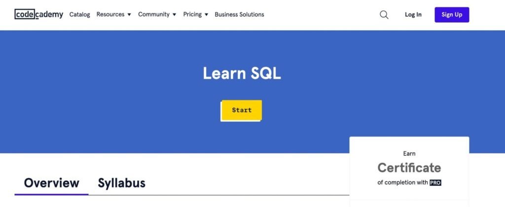 Cours Codecademy Learn SQL