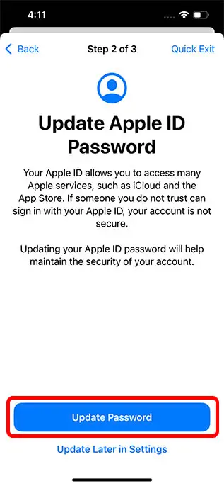 Mot de passe de l'identifiant Apple 